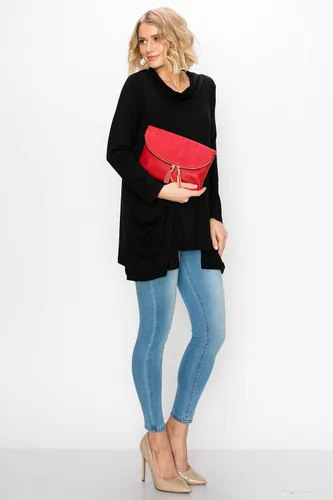 Vista 3 de Solene Bolso de mano para mujer, con múltiples compartimentos, 6 ranuras para tarjetas en el interior, bolsa cruzada con borlas