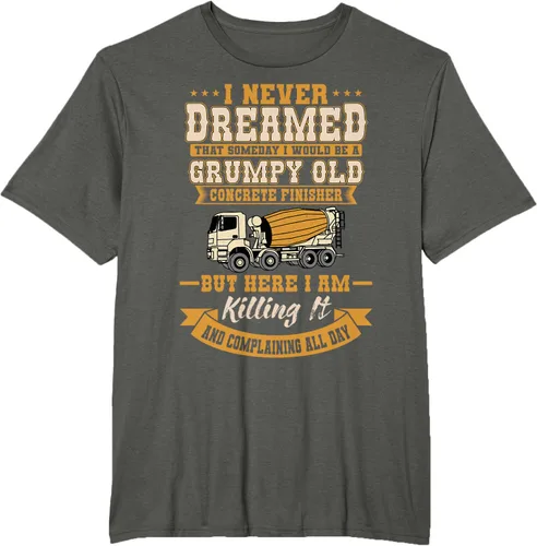 Vista 5 de Divertida camiseta de trabajador con acabado de hormigón antiguo, Negro, S