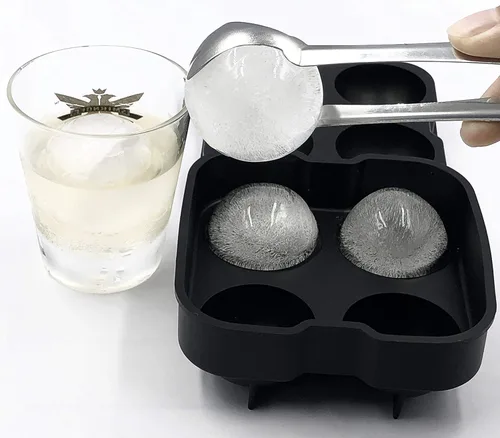 Vista 6 de Piedras de whisky de acero inoxidable, rocas para enfriar bebidas, bolas de hielo reutilizables de acero inoxidable con bandeja de bolas de hielo