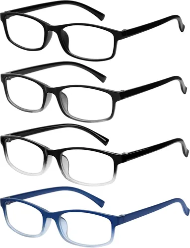 Vista 15 de Gaoye +0.5 Paquete múltiple de lentes de lectura - Lentes con bloqueo de luz azul, marcos TR90, UV400 - Gafas con visión clara *Negro + leopardo