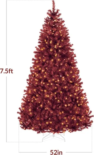 Vista 137 de Best Choice Products Árbol de Navidad azul bebé preiluminado de 6 pies, decoración navideña artificial completa con 947 puntas de rama, 250 luces
