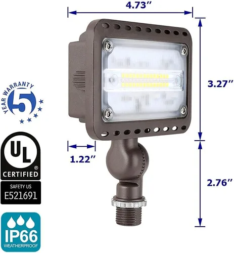 Vista 3 de Luces de patio trasero de seguridad para exteriores, 3ª generación de 16 W, luces de paisaje con certificación UL, luz de inundación LED de 1600