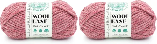 Vista 24 de Lion Brand Yarn - Ovillo de lana Wool-Ease Thick & Quick color fuerza aérea Super Bulky Wool Acrylic Blend Fiber for Soft Hats, Sweaters, Chunky