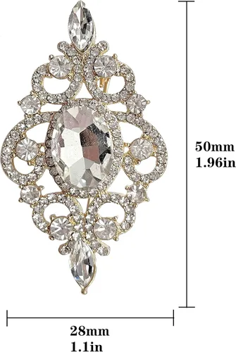 Vista 2 de Broches de flores para mujer, joyería de boda con cristales de imitación en tono dorado y plateado, ideal para esposa, hermanas, amigas, uso diario