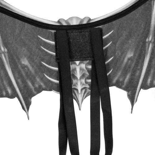 Vista 3 de Generic Alas de diablo de Halloween para cosplay, alas de hueso de diablo no tejidas, plegables para fiesta, cosplay, alas para niños y adultos