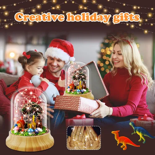 Vista 5 de Crea tu propia luz nocturna, kits de bricolaje de dinosaurio para niñas, luces nocturnas mágicas creativas USB Edición de mejora, juguetes