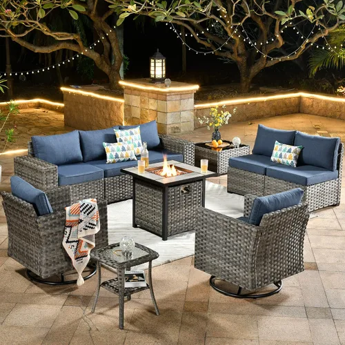 Vista 53 de HOOOWOOO Outdoor Patio Sectional Furniture Sofa Set with Widened Armrest,6 Piece Small Modern Wicker Couch,Modular L Shaped Conversation Seating Set
