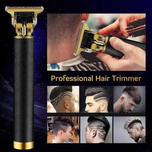 Vista 7 de Professional Cordless Hair Clipper and Trimmer for Men, T Blade Zero Gapped Rechargeable Beard Shaver, Hair Cutting Kit with Ear Spoon Tool Set