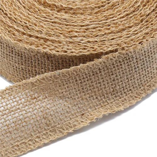 Vista 2 de DECORA 10 yardas de cinta de arpillera natural con lazo para moño, 2 pulgadas de ancho