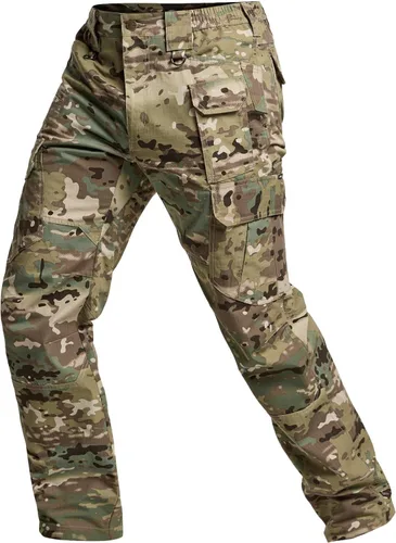 Vista 9 de CQR Pantalones tácticos para hombre, resistentes al agua, pantalones cargo Ripstop, ligeros EDC trabajo, senderismo, ropa para exteriores