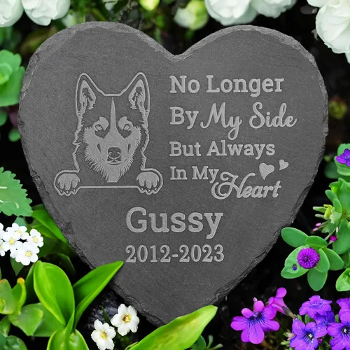 Vista 5 de Piedra conmemorativa de Akita Inu, regalos conmemorativos de Akita Inu, regalos para la pérdida de Akita Inu, en memoria de Akita Inu, regalos