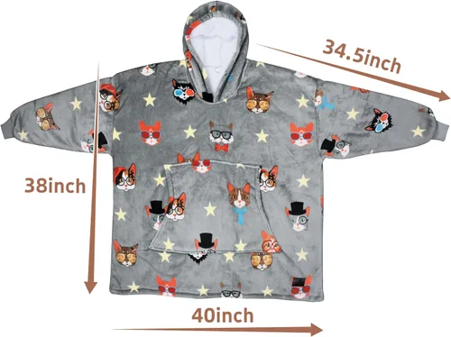 Vista 7 de Catalonia Sudadera con Capucha Manta Extragrande, Cómoda Sudadera Sherpa Usable, Regalo para Ella