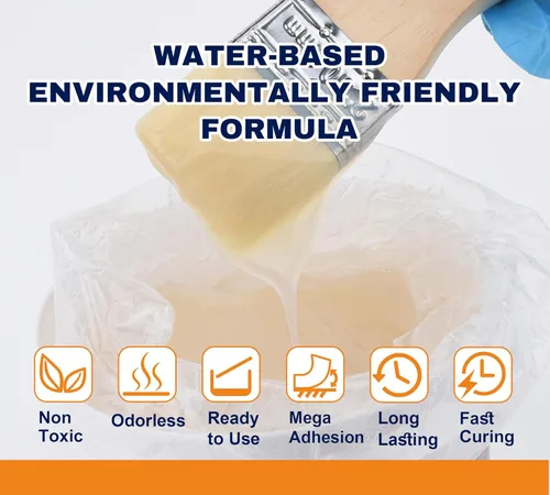 Vista 2 de Sellador líquido impermeable de 35 onzas, revestimiento impermeable invisible transparente, adhesivo de reparación a base de agua antifugas