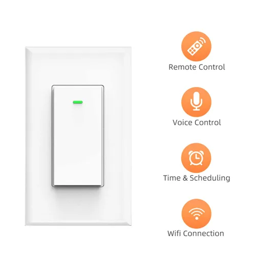 Vista 3 de Interruptor de luz inteligente, compatible con Alexa, Google Home, no requiere concentrador, WiFi inalámbrico para hogar inteligente, se ajusta