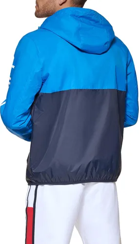 Vista 4 de Tommy Hilfiger Chaqueta de lluvia ligera activa resistente al agua con capucha para hombre
