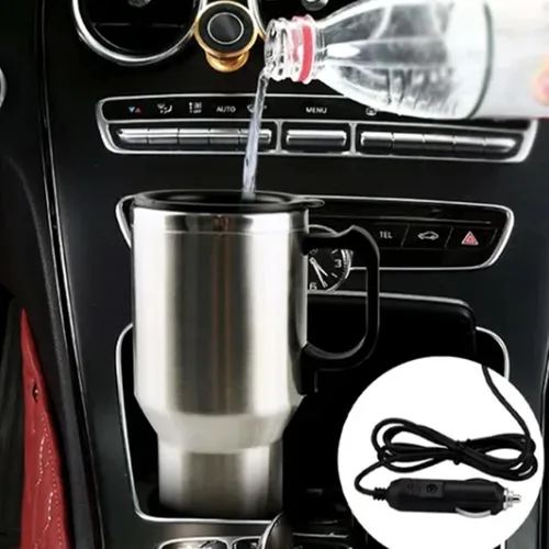 Vista 2 de KIMISS - Caldera para automóvil, 12 V, taza de viaje para calefacción de automóvil, hervidor eléctrico, gran capacidad, a prueba de fugas