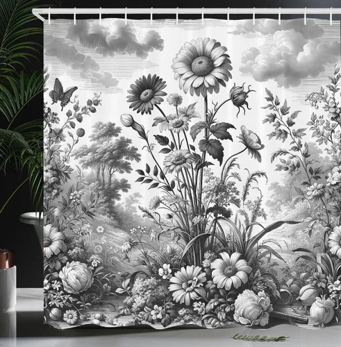Vista 10 de Ambesonne Cortina de ducha humor, Why You No Plunger Guy Meme Face Angry Grumpy Washroom Design Print, juego de decoración de baño de tela