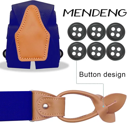Vista 28 de MENDENG Tirantes de gancho giratorio de bronce vintage con 4 tirantes ajustables para hombre