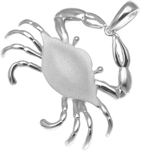 Vista 2 de Arthur's Jewelry Plata de ley 925 rodiada colgante de cangrejo pincher azul hawaiano 1.331 in, Plata esterlina, Circonita Cúbica