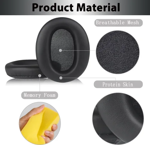 Vista 5 de Almohadillas de repuesto WH-CH710N, almohadillas para auriculares de piel sintética de proteína, almohadillas para Sony WH-CH700N, WH-CH710N