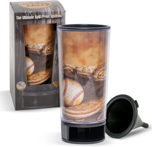 Vista 15 de Spit Bud Baseball #2 The Ultimate Spittoon para masticar – Taza portátil de inmersión y tabaco con tapa, pestaña pop, embudo a prueba de derrames