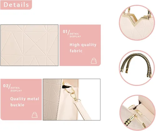 Vista 5 de JHVYF Monederos para mujer bolso de moda para mujer bolso de mano de piel sintética con asa superior