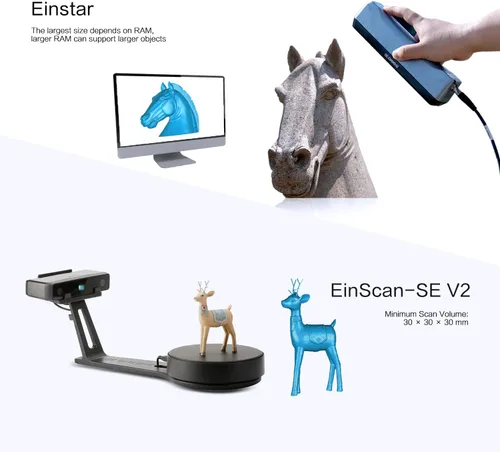 Vista 3 de Einstar Escáner 3D y nueva versión EinScan-SE V2 Desktop 3D Scanner Bundle