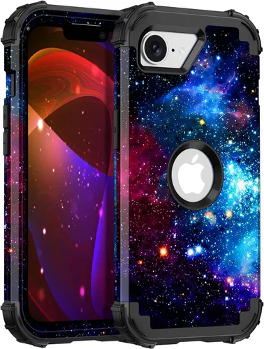 Vista 75 de Miqala Funda para iPhone 12, iPhone 12 Pro, que brilla en la oscuridad, tres capas, resistente a los golpes, protección de plástico duro + funda