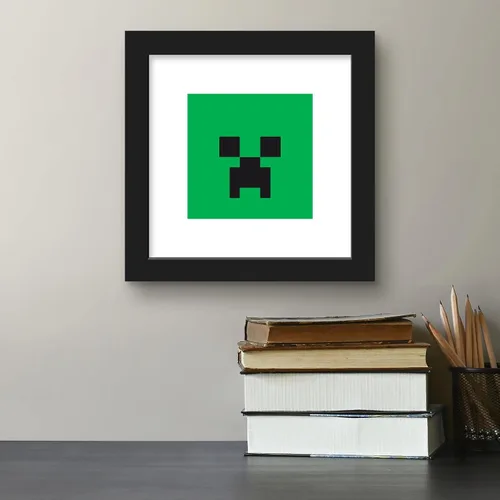 Vista 5 de Gallery Pops Minecraft: Pixeles icónicos - Mobs - Arte de pared de enredadera, versión enmarcada en negro, 12 x 12 pulgadas Versión con marco negro