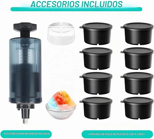 Vista 2 de Accesorio de hielo de afeitar para batidora de pie KitchenAid, con 8 moldes para batidoras de pie KitchenAid, accesorio de afeitadora de hielo