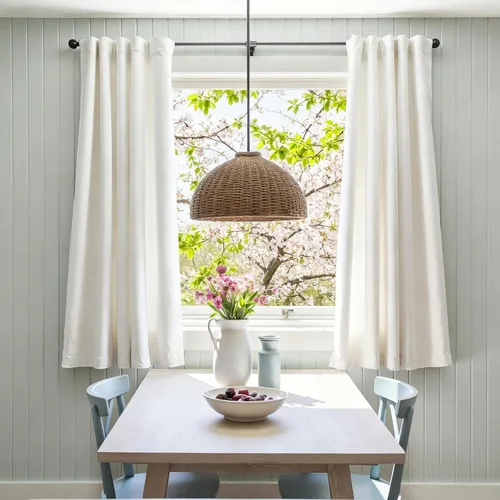 Vista 4 de Lazzzy - Cortinas de terciopelo blanco de 63 pulgadas de largo para sala de estar o dormitorio, cortinas con filtro de luz, aislación térmica