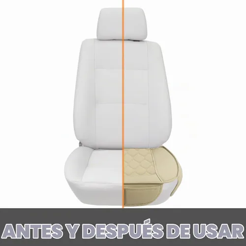 Vista 8 de Elantrip 2 Piezas Fundas de Asiento de Automóvil de Cuero Sintético Beige con Comodidad Acolchada y Bolsillos de Almacenamiento Impermeables