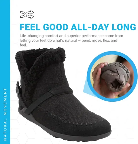 Vista 7 de Xero Shoes Ashland Womens Fall Boots, Vegan Casual Boots with a Soft Hemp Upper and a Cozy Faux Shearling Collar