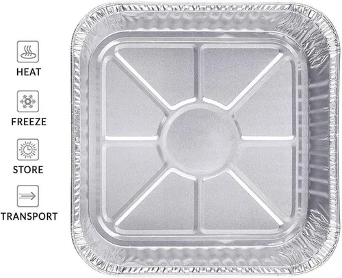 Vista 7 de Sartenes desechables de aluminio para hornear profundos de 9 pulgadas sin tapas, bandeja desechable para hornear sin BPA, reciclable para horno