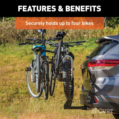Vista 5 de CURT 18064 Premium - Soporte para enganche de remolque para bicicleta, se adapta al receptor de 2 pulgadas, 4 bicicletas