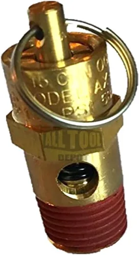 Vista 3 de Nueva válvula de seguridad de presión de alivio para compresor de aire NPT de 1/4" 100 PSI 40 SCFM, válvula de pop-off de tanque