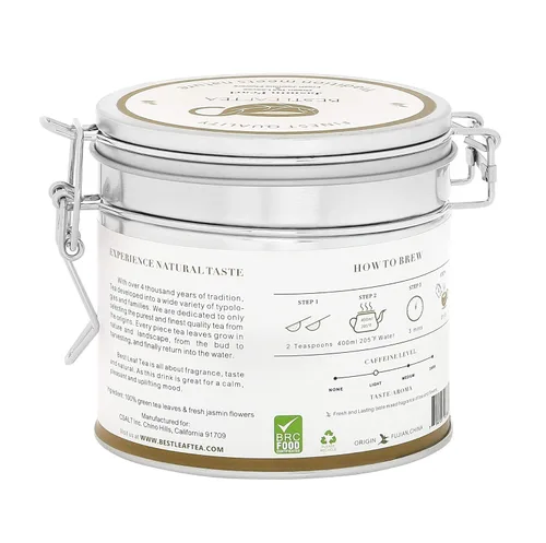 Vista 3 de BESTLEAFTEA - Té verde perla de jazmín recogido en primavera/té chino de hojas sueltas 3.53 oz/3.5 OZ