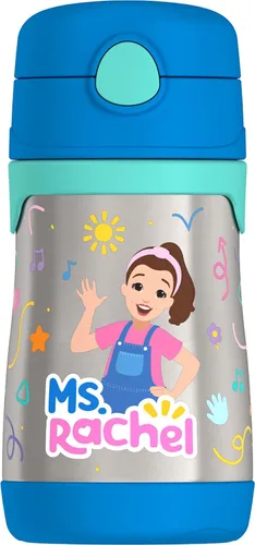 Vista 24 de Thermos Bebé 10 oz. Botella de acero inoxidable con popote emergente, coches