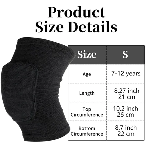 Vista 2 de Sibba Rodillera para Niños, Rodillera Elástica Transpirable, Protector de Rodilla de Esponja Acolchada Antideslizante para Voleibol, Danza, Correr