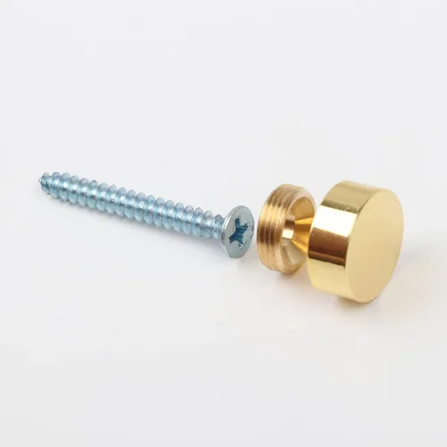 Vista 5 de TOPNIKE - Tornillos de espejo, clavos decorativos de latón para espejo, 0.6 pulgadas, oro pulido, paquete de 4