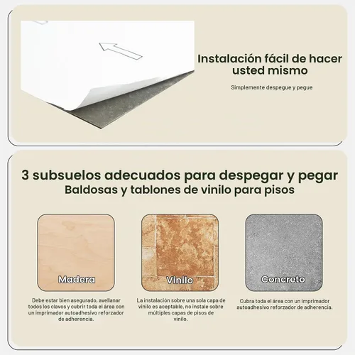 Vista 4 de Nexus Self Adhesive 12-Inch Vinyl Floor Tiles, 20 Tiles, 12 x 12 in