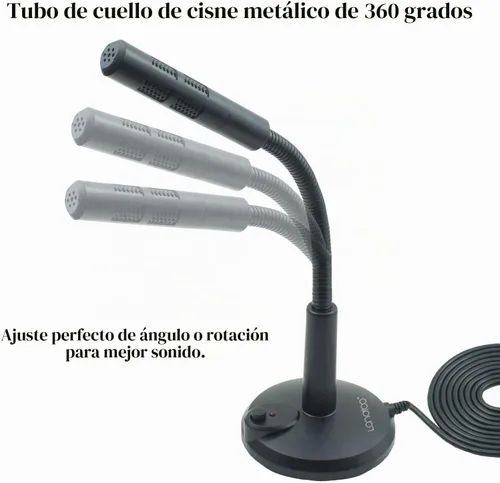 Vista 2 de LANDIBO Micrófono USB, micrófono de cuello de cisne de escritorio Plug and Play, adecuado para juegos, conferencias, transmisión y tutoriales K050