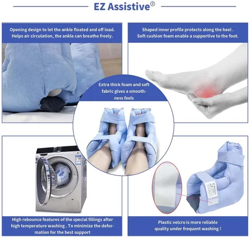 Vista 3 de Protectores de talón EZ Assistive eliminan la presión y las úlceras por presión para la terapia de curación de la presión del talón y lesión