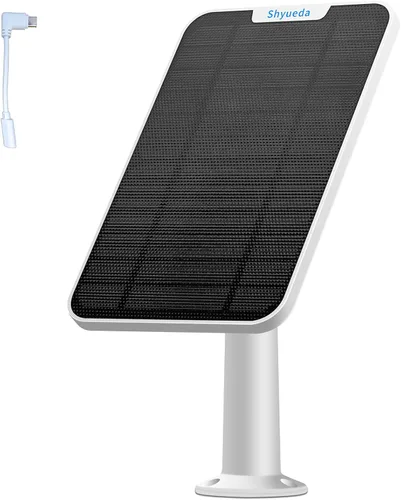 Vista 7 de Panel solar compatible con Eufycam 3/3C/2C/2C Pro/2/2 Pro/E20/E40/E/S40/S220/L40/L20, con cable de carga impermeable de 13.1 pies, IP65 resistente a