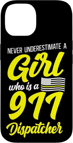 Vista 4 de 911 Dispatcher Thin Gold Yellow Line Girl Female Never Case for iPhone 16