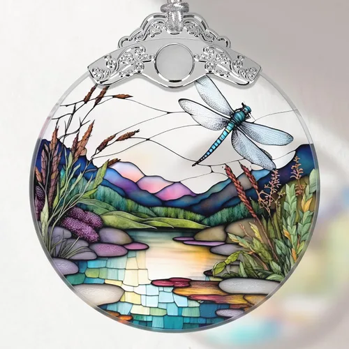 Vista 12 de Adorno de vitral, adornos de Navidad, decoraciones de árbol de Navidad, decoración de mariposa de Navidad, adornos de mariposa para árbol