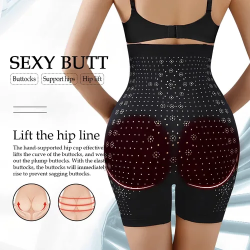 Vista 5 de Women Shapewear Shorts Tummy Control Underwear Unique Fiber Restoration Shaper Far Infrared High Waisted Body Panty (Regular)