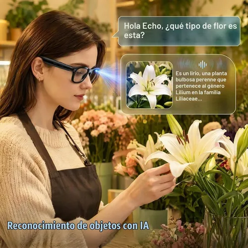 Vista 7 de Gafas inteligentes AI de 32 GB, video EIS y foto de 8 MP, lentes