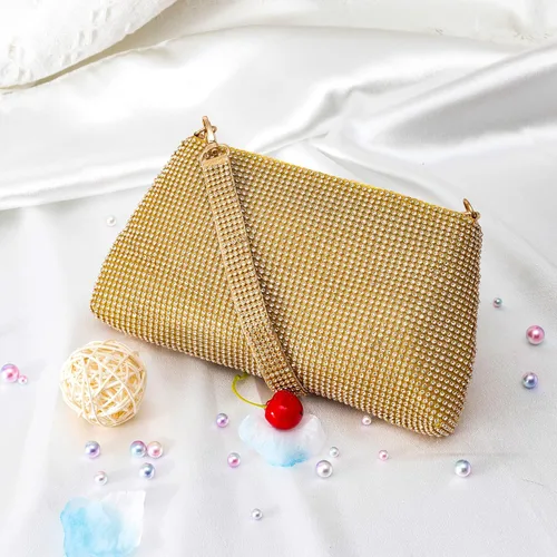 Vista 7 de Desy & Feeci Bolso de noche para mujer, bolso de mano completo con diamantes de imitación para mujer, dama, niña, novia, graduación, cóctel, fiesta