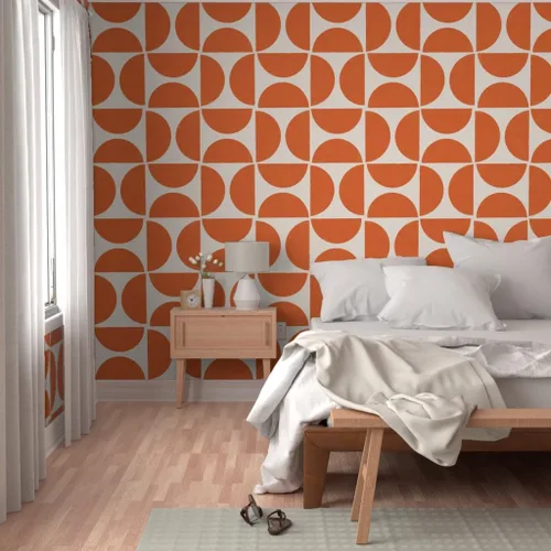 Vista 5 de Despegar y pegar papel tapiz Muestras - Mod Shapes Retro Geométrico Gran Escala Bold MCM Minimalismo Papel pintado personalizado extraíble por